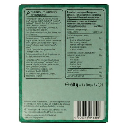 Natur Compagnie Fixe tasse instant soep tomaat bio  60.00 Gram