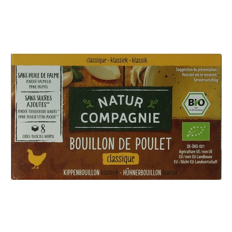 Natur Compagnie Kippenbouillon 8 blokjes bio 88 Gram