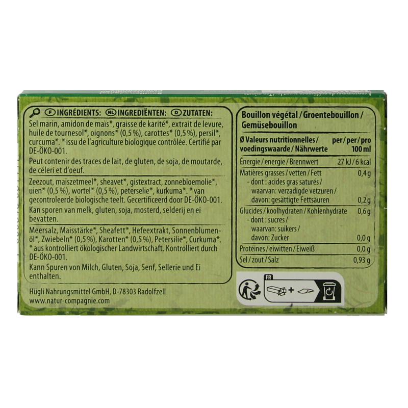 Natur Compagnie Groentebouillonblokjes met zout bio 84 Gram