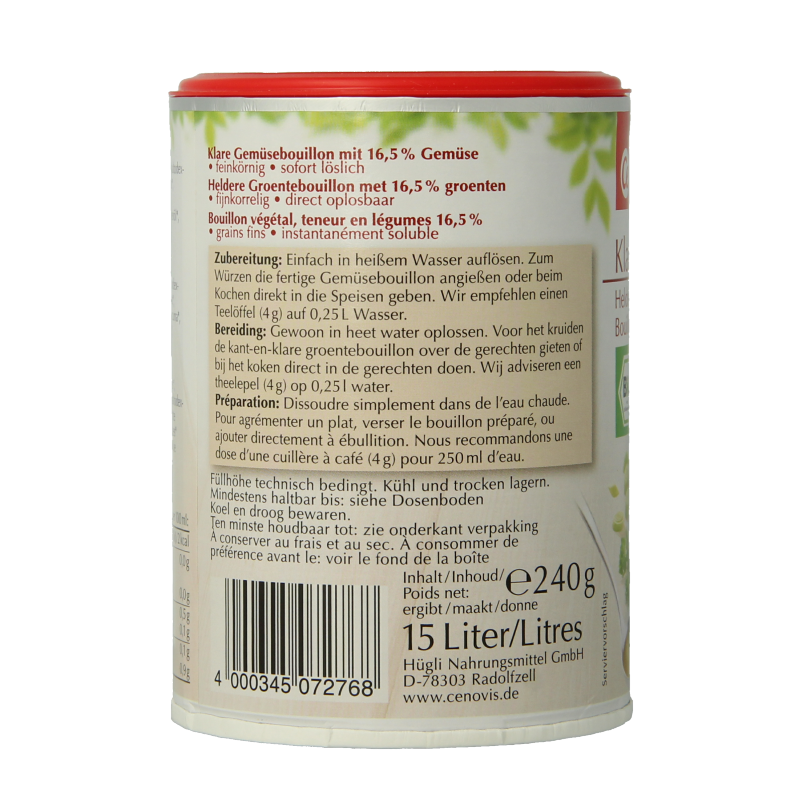 Cenovis Heldere bouillon bio  240 Gram