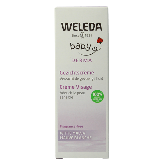 Weleda Baby witte malva sensitive gezichtscreme 50 Milliliter