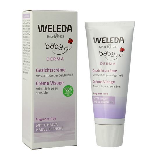 Weleda Baby witte malva sensitive gezichtscreme 50 Milliliter