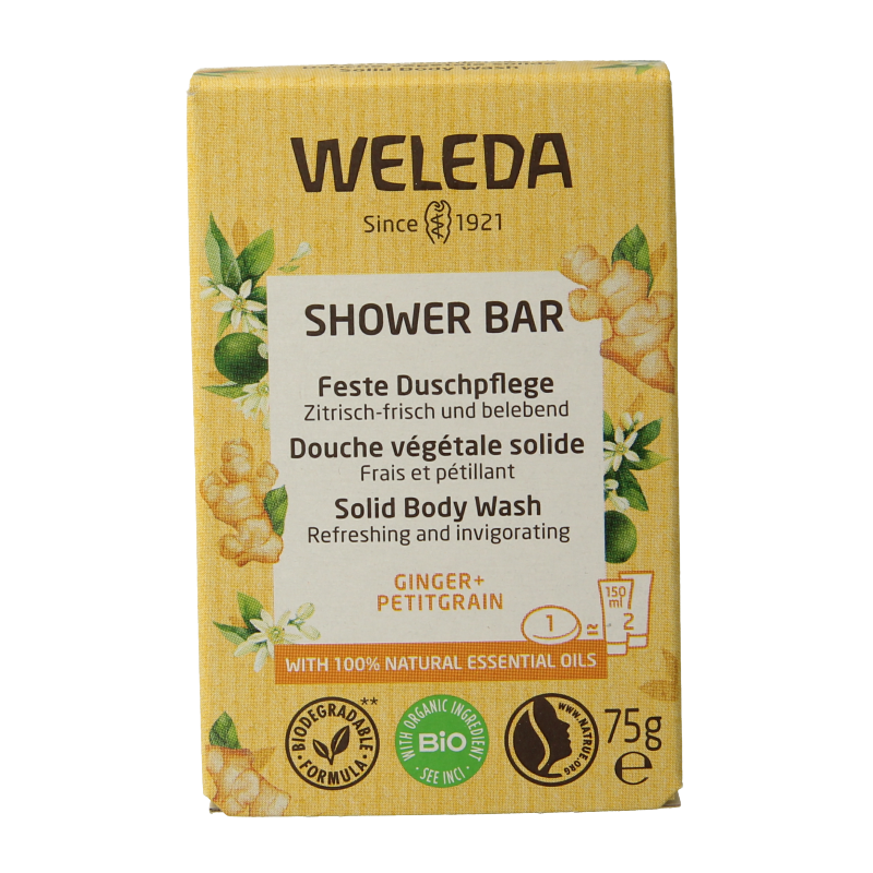 Weleda Shower bar ginger + petitgrain 75 Gram