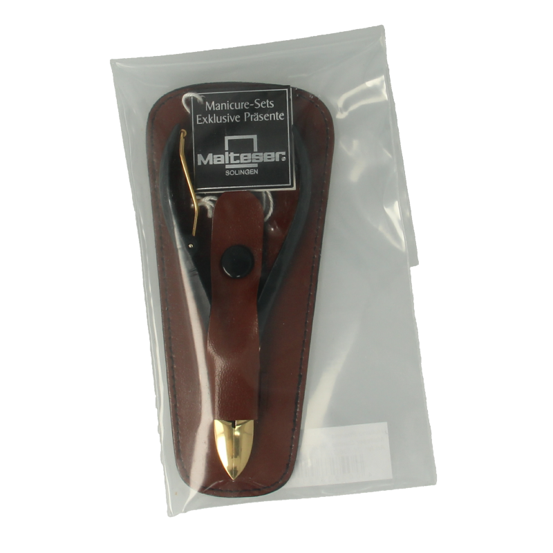 Malteser Nageltang 10cm met luxe bruin leren hoes 1 Stuks