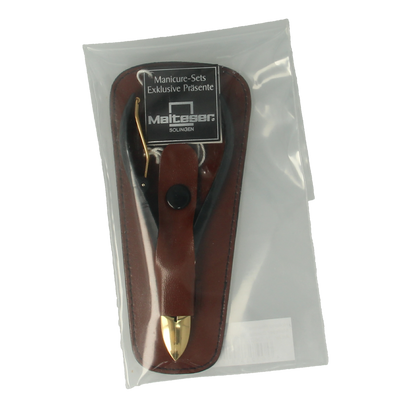 Malteser Nageltang 10cm met luxe bruin leren hoes 1.00 Stuks