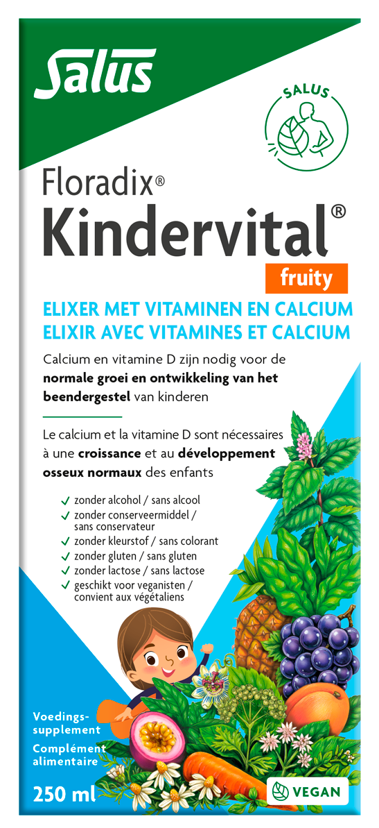 Salus Floradix kindervital fruity glutenvrij 250 Milliliter