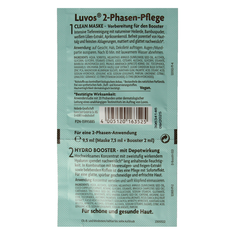Luvos Crememasker hydro booster 2 fasen bio 9.5 Milliliter