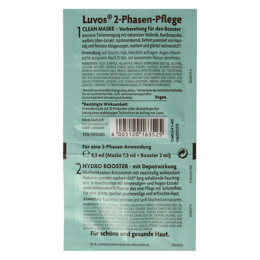 Luvos Crememasker hydro booster 2 fasen bio 9.5 Milliliter