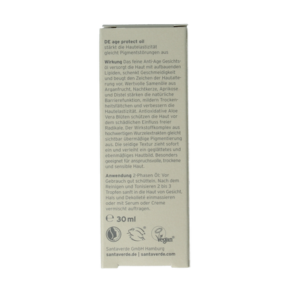 Santaverde Aloe vera age protect gezichtsolie 30.00 Milliliter