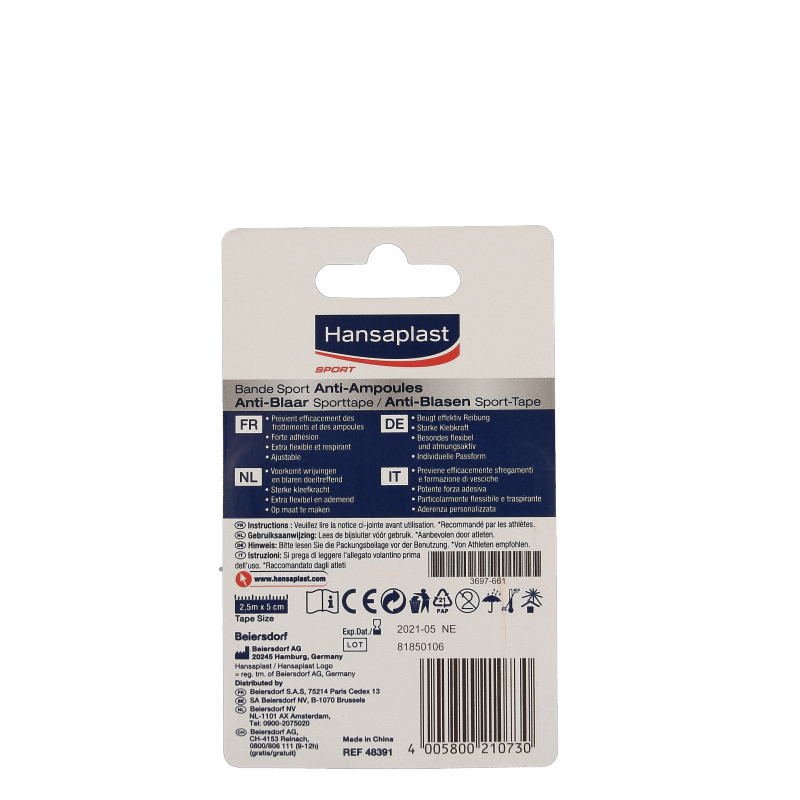 Hansaplast Sport tape anti blaar 1 Stuks
