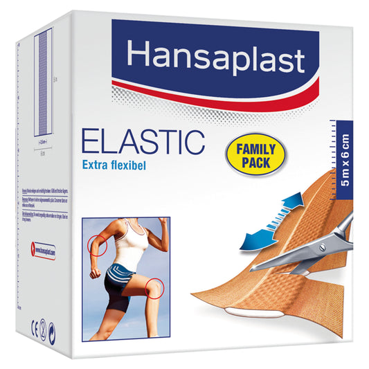 Hansaplast Elastic family 5m x 6cm 1 Stuks