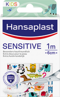 Hansaplast Sensitive kids 1m x 6cm 1.00 Stuks