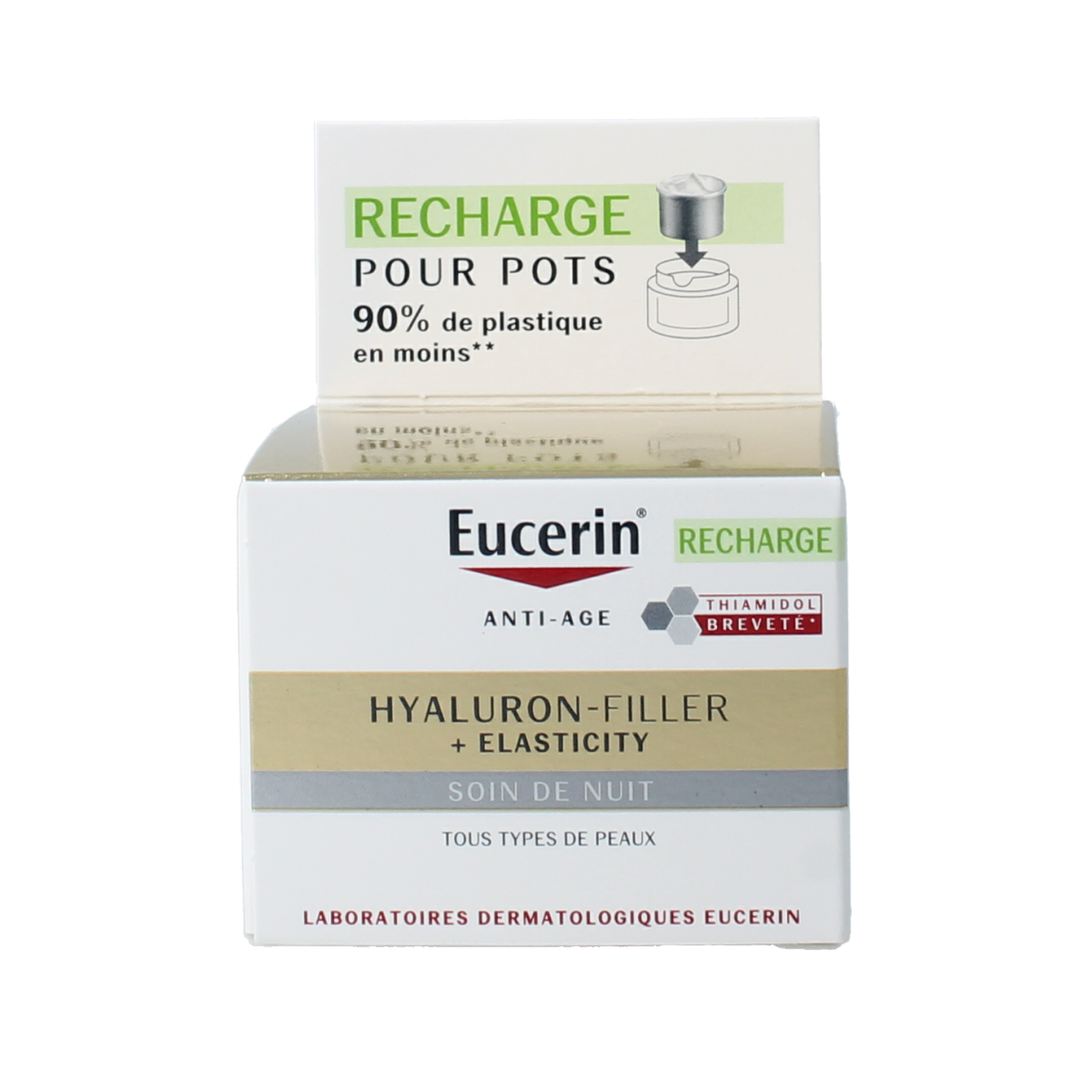 Eucerin Hyaluron-filler + elasticity nachtcreme navulling 50.00 Milliliter