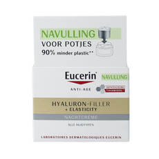 Eucerin Hyaluron-filler + elasticity nachtcreme navulling 50 Milliliter