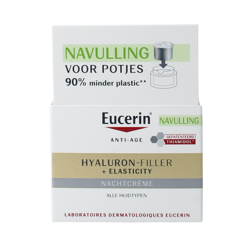 Eucerin Hyaluron-filler + elasticity nachtcreme navulling 50 Milliliter