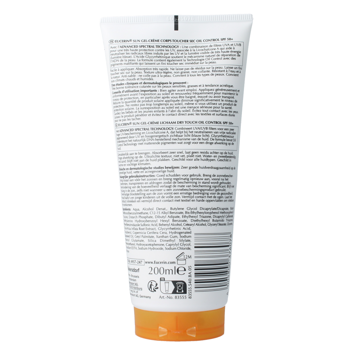 Eucerin Sun oil control dry touch gel cream SPF50 200.00 Milliliter