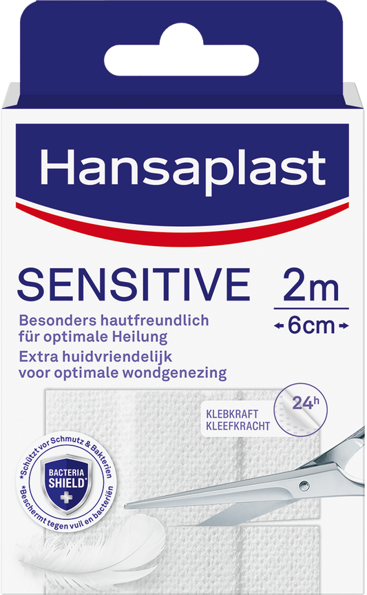 Hansaplast Sensitive 2m x 6cm 1 Stuks