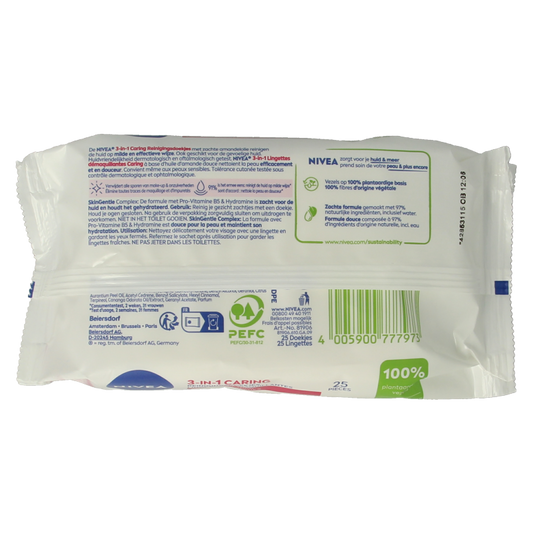 Nivea Verzachtende doekjes droge/gevoelige huid 25 Stuks