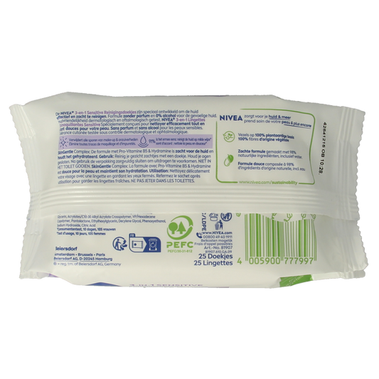 Nivea Sensitive reinigingsdoekjes 25 Stuks