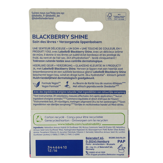 Labello Fruity shine blackberry 4.80 Gram