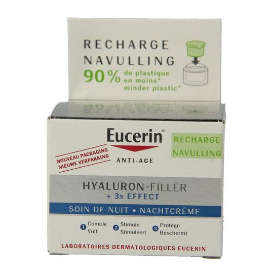 Eucerin Hyaluron filler 3x effect nachtcreme navulling 50 Milliliter