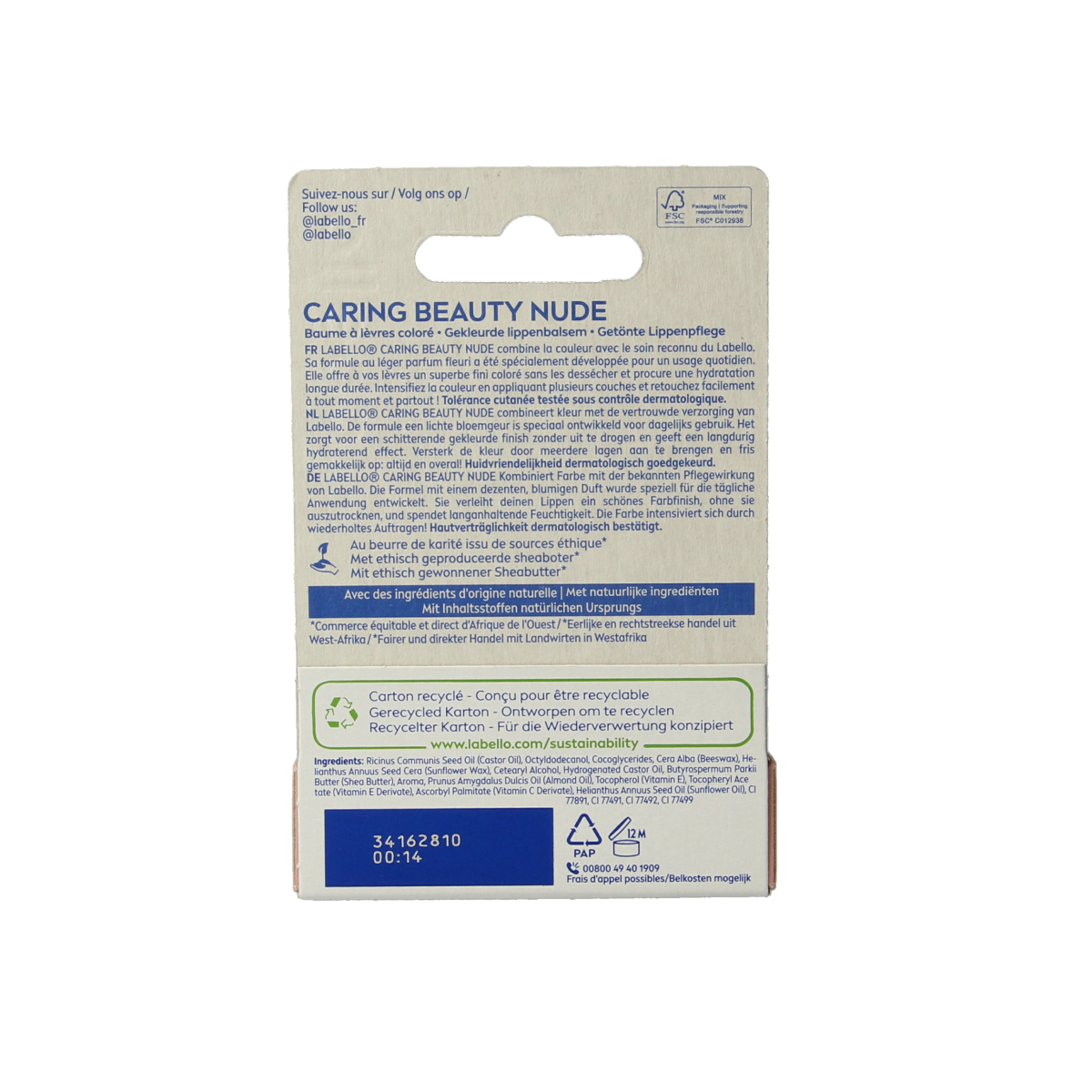 Labello Caring beauty nude 4.80 Gram
