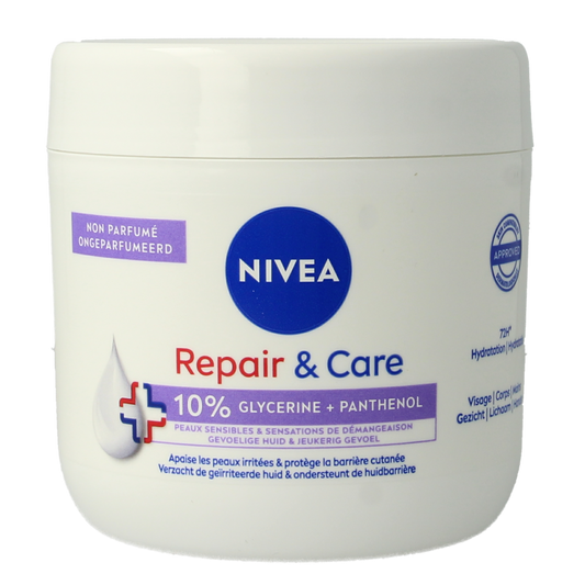 Nivea Repair & care bodycreme fragrance free sensitive 400.00 Milliliter