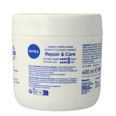 Nivea Repair & care bodycreme fragrance free sensitive 400.00 Milliliter