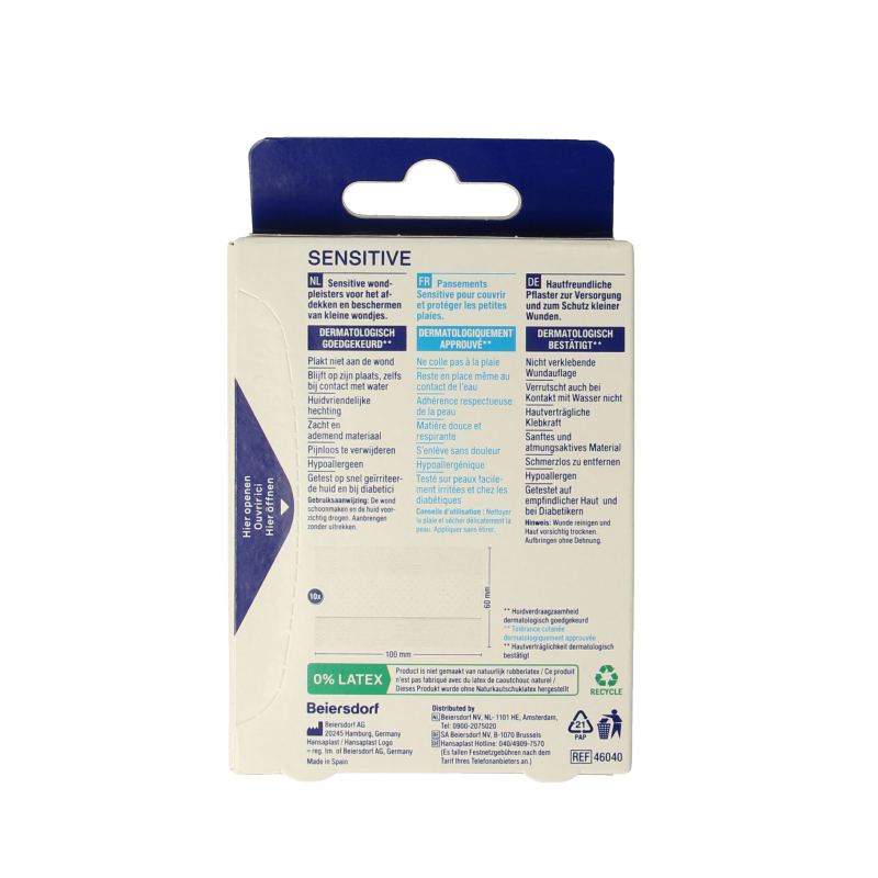 Hansaplast Sensitive 1m x 6cm 1 Stuks