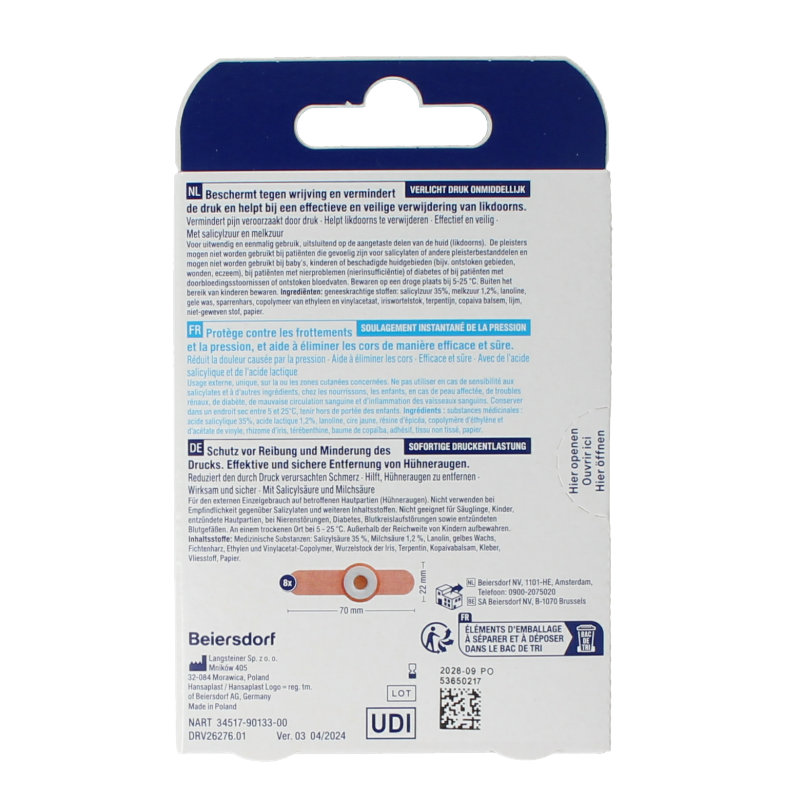 Hansaplast Voet likdoornploeisters 8 Stuks