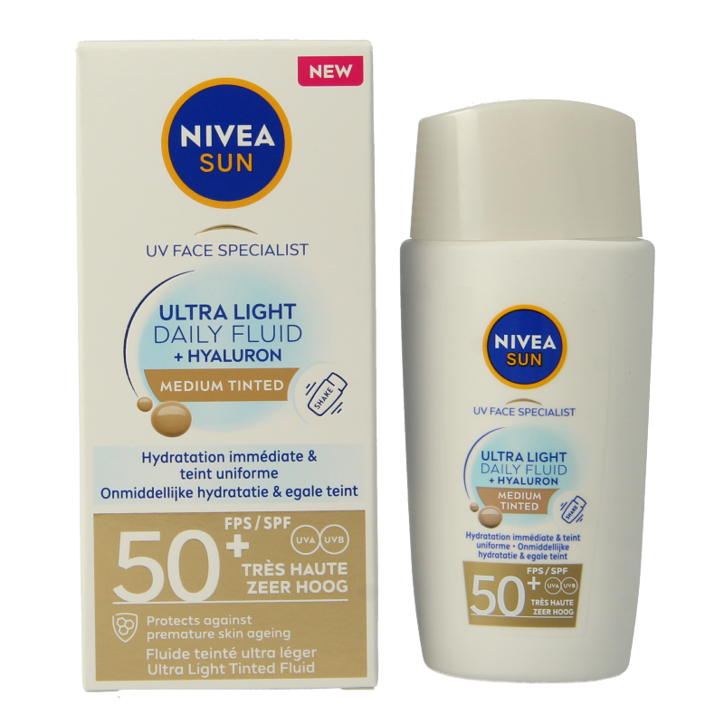 Nivea Sun face daily fluid SPF50 tint medium 40 Milliliter