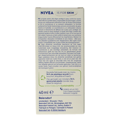 Nivea Sun face daily fluid SPF50 tint medium 40 Milliliter