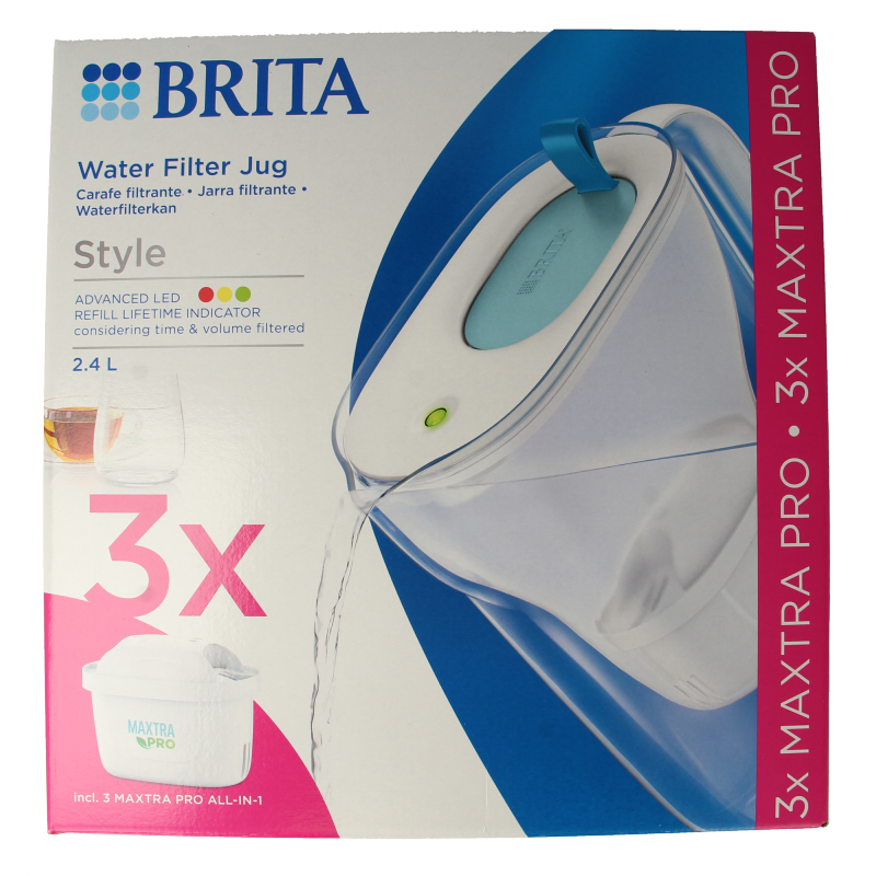 Brita Style cool blue + 3 maxtra pro all-in-1 1 Set