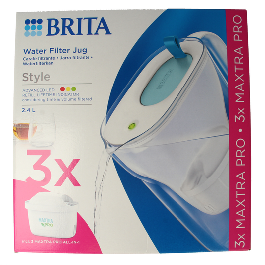 Brita Style cool blue + 3 maxtra pro all-in-1 1 Set