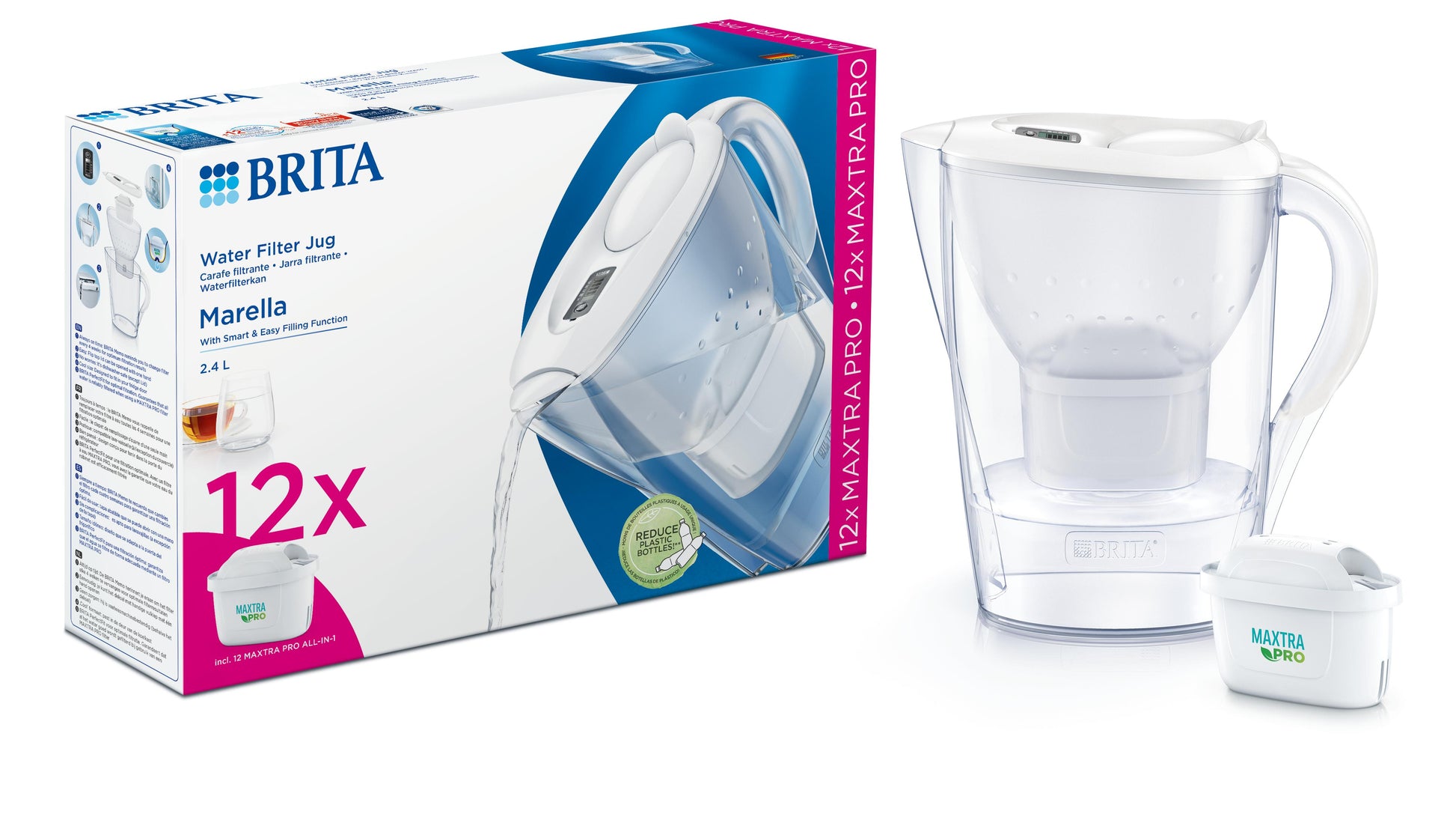 Brita Marella cool white + 12 maxtra pro all-in-1 1 Set