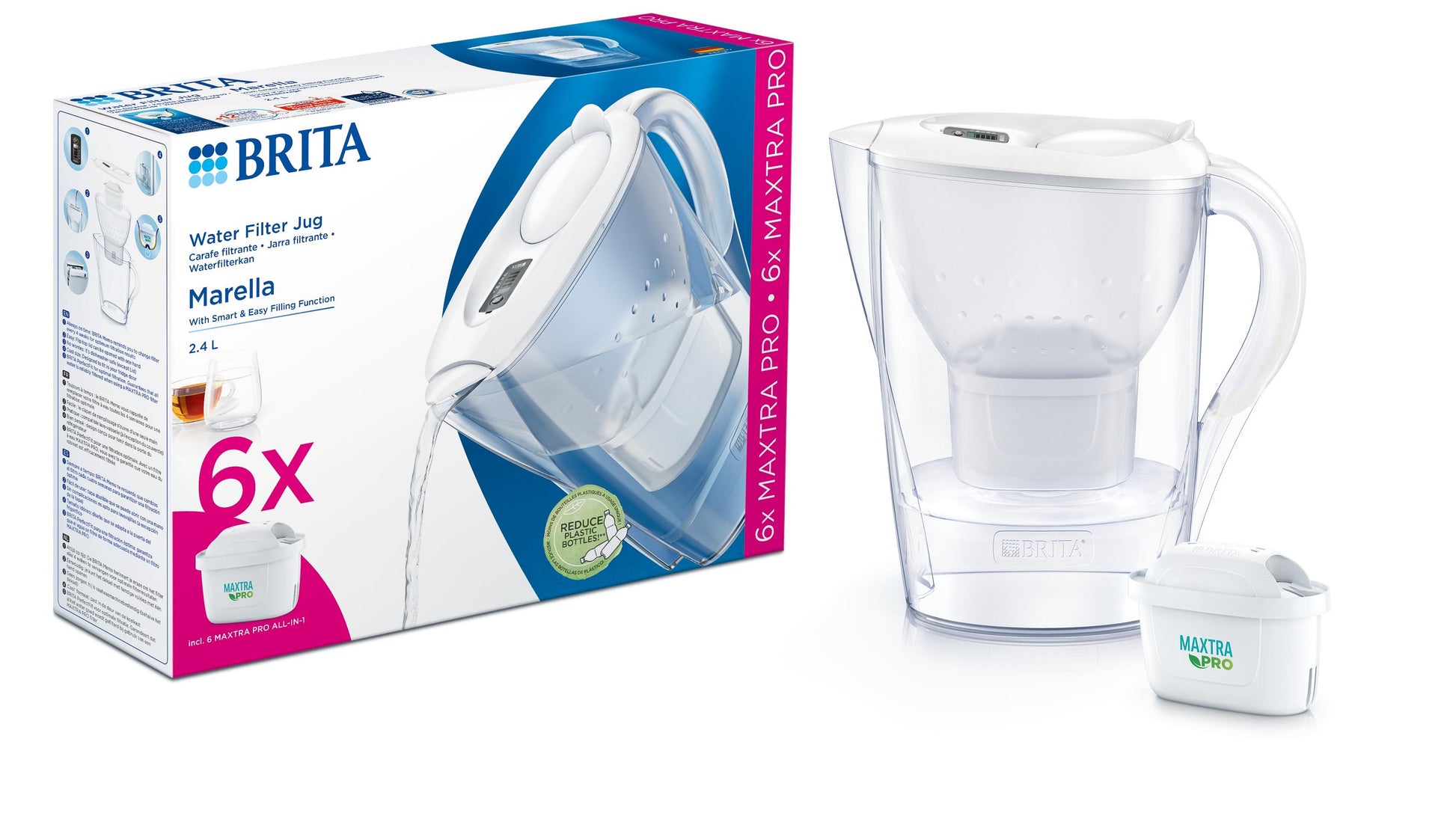 Brita Marella cool white + 6 maxtra pro all-in-1 1 Set