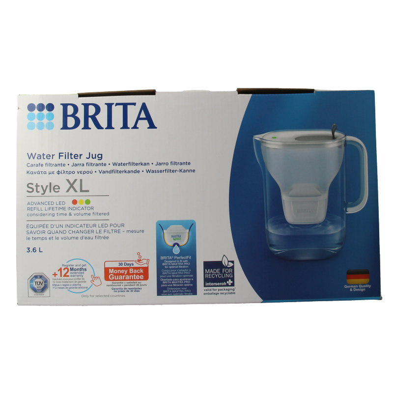 Brita Waterfilterkan style XL grey 1 Stuks