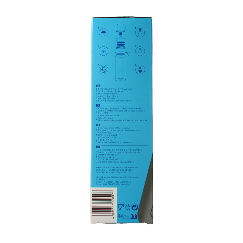 Brita Waterfles active donkerblauw 1 Stuks