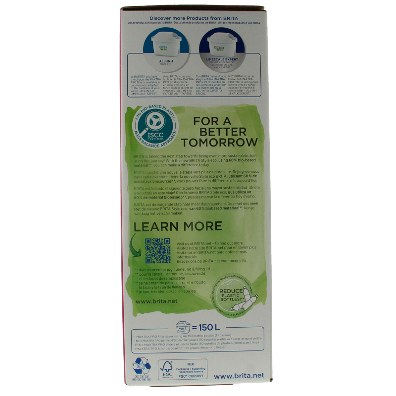 Brita Waterfilterbundel cool powder blue + 3 filters 1 Stuks