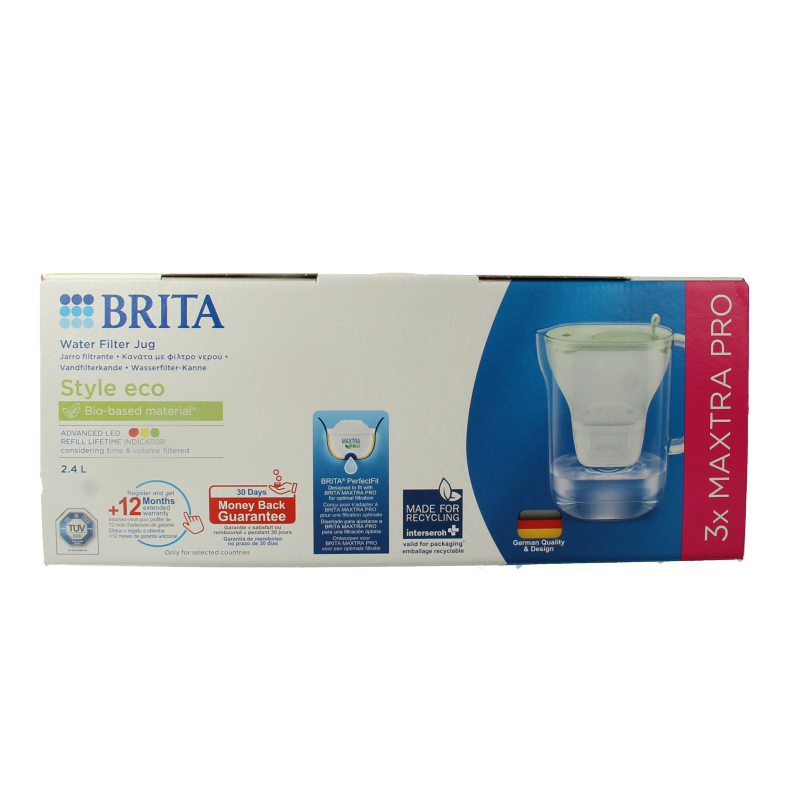 Brita Waterfilterbundel cool powder green + 3 filters 1 Stuks