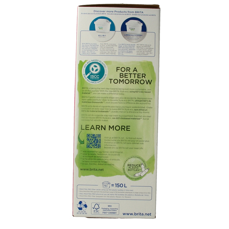 Brita Waterfilterbundel cool powder green + 3 filters 1 Stuks