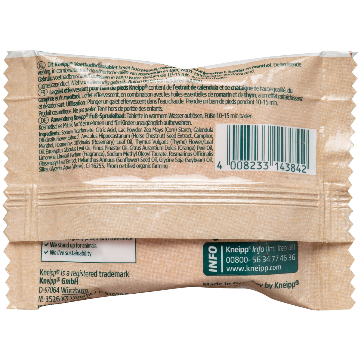 Kneipp Foot care voetbadbruistablet calendula rozemarijn 80 Gram
