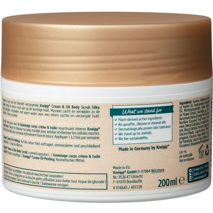 Kneipp Silky secret cream & oil body scrub zijdeboombloem 200 Milliliter