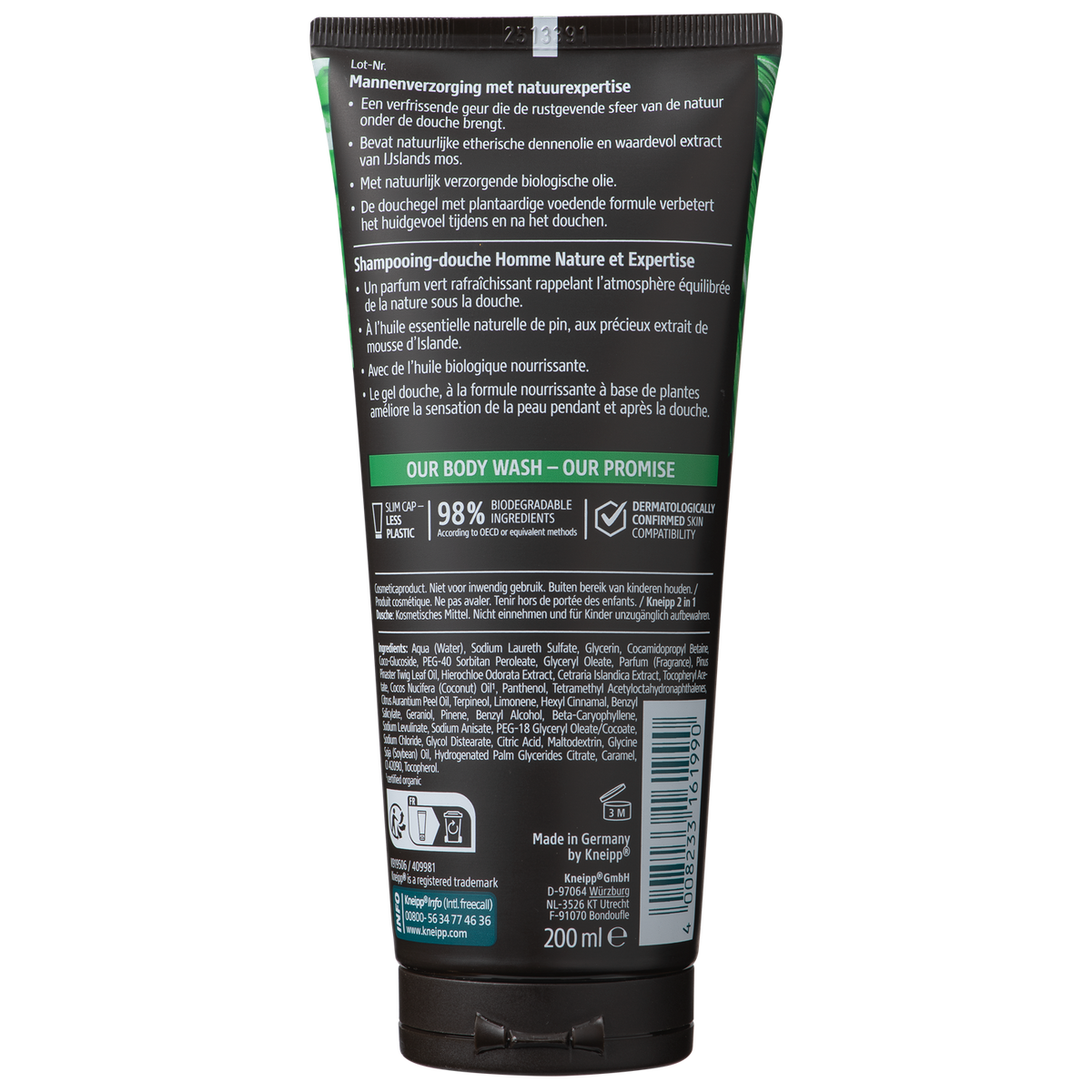 Kneipp 2-in-1 Men Douchegel & Shampoo Nature Feeling 200.00 Milliliter ...