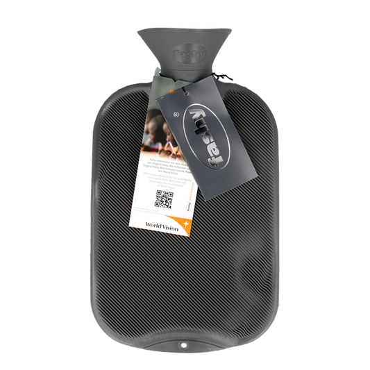 Fashy Kruik warmwater zak antraciet enkele ribbel 2 Liter
