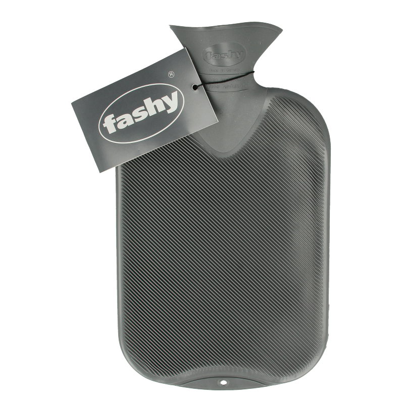 Fashy Kruik warmwater zak antraciet dubbele ribbel 2 Liter