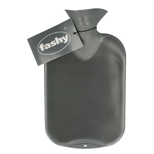 Fashy Kruik warmwater zak antraciet dubbele ribbel 2 Liter