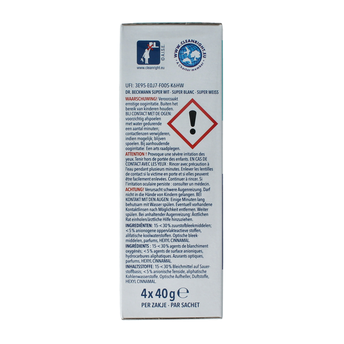 Dr.Beckmann Super wit 40 gram 4.00 Stuks