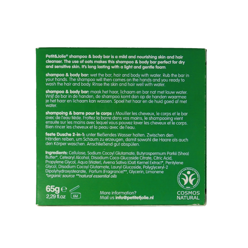 Petit & Jolie Shampoo & body bar voor baby's en kinderen 65 Gram