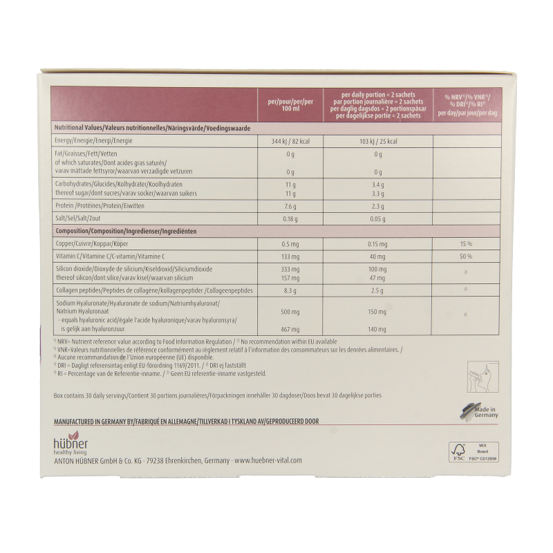 Hubner Original silicea kollagen plus collageen 60 Sachets